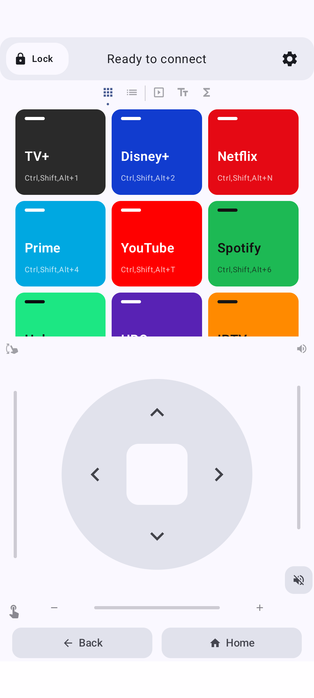 PhoneRC ready to connect screen